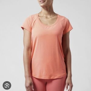 ATHLETA Stratus Tee Short Sleeve Top Color Sunset Glow Large NEW T8